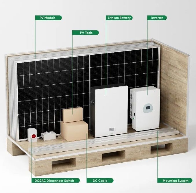 完全なハイブリッド太陽光発電システム 3 段階 5Kw 8Kw 10Kw 48V オンオフグリッド 家庭用ハイブリッド太陽光パネル発電システム